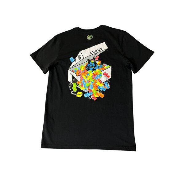 Stephen Curry x Sour Patch Kids Black Graphic Tee Mens S UA 1374215 Used Basketb - Picture 2 of 11